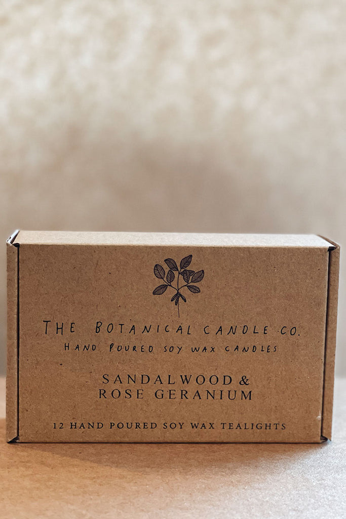 Boxed Tealights - Sandalwood and Rose Geranium - Notre A Life Less Ordinary