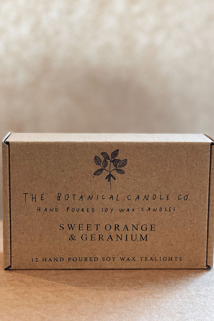 Boxed Tealights - Sweet Orange and Geranium - Notre A Life Less Ordinary