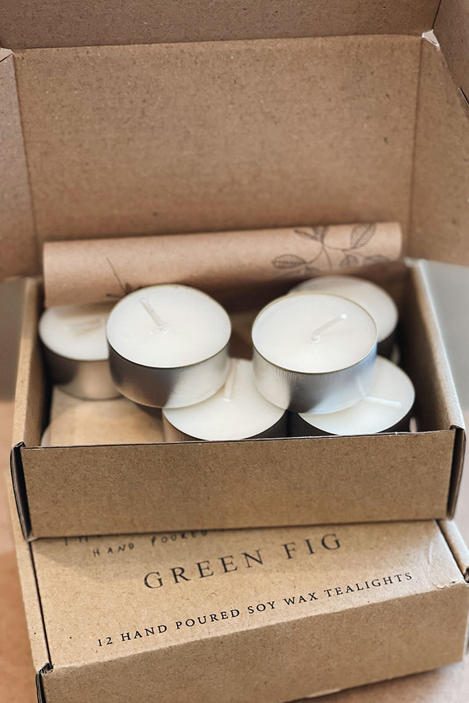 Boxed Tealights - Green Fig - Notre A Life Less Ordinary